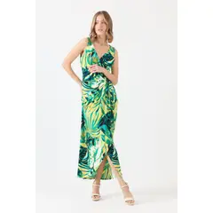 PRIVILEGE - Vestido verde estampado - Verde