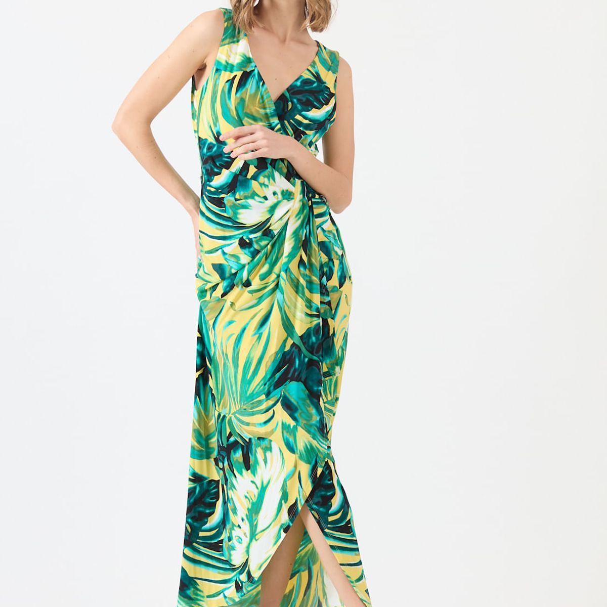 PRIVILEGE - Vestido verde estampado 1055