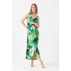 PRIVILEGE - Vestido verde estampado 1055