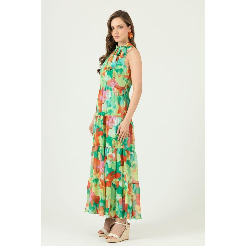 PRIVILEGE - Vestido verde estampado - Verde