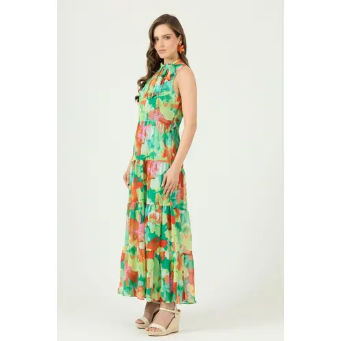 PRIVILEGE - Vestido verde estampado - Verde