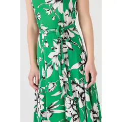 PRIVILEGE - Vestido verde flores - Verde
