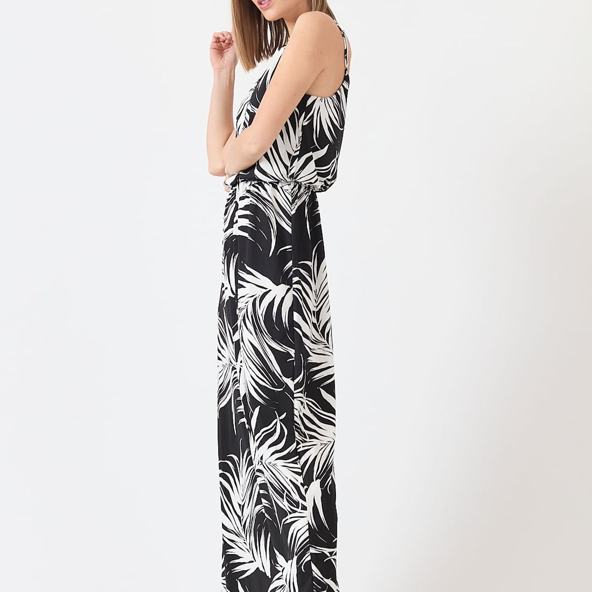 PRIVILEGE - Vestido negro estampado 1144