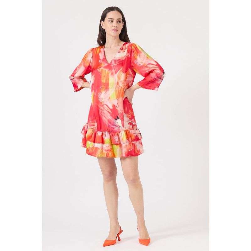 PRIVILEGE - Vestido rojo estampado - Rojo