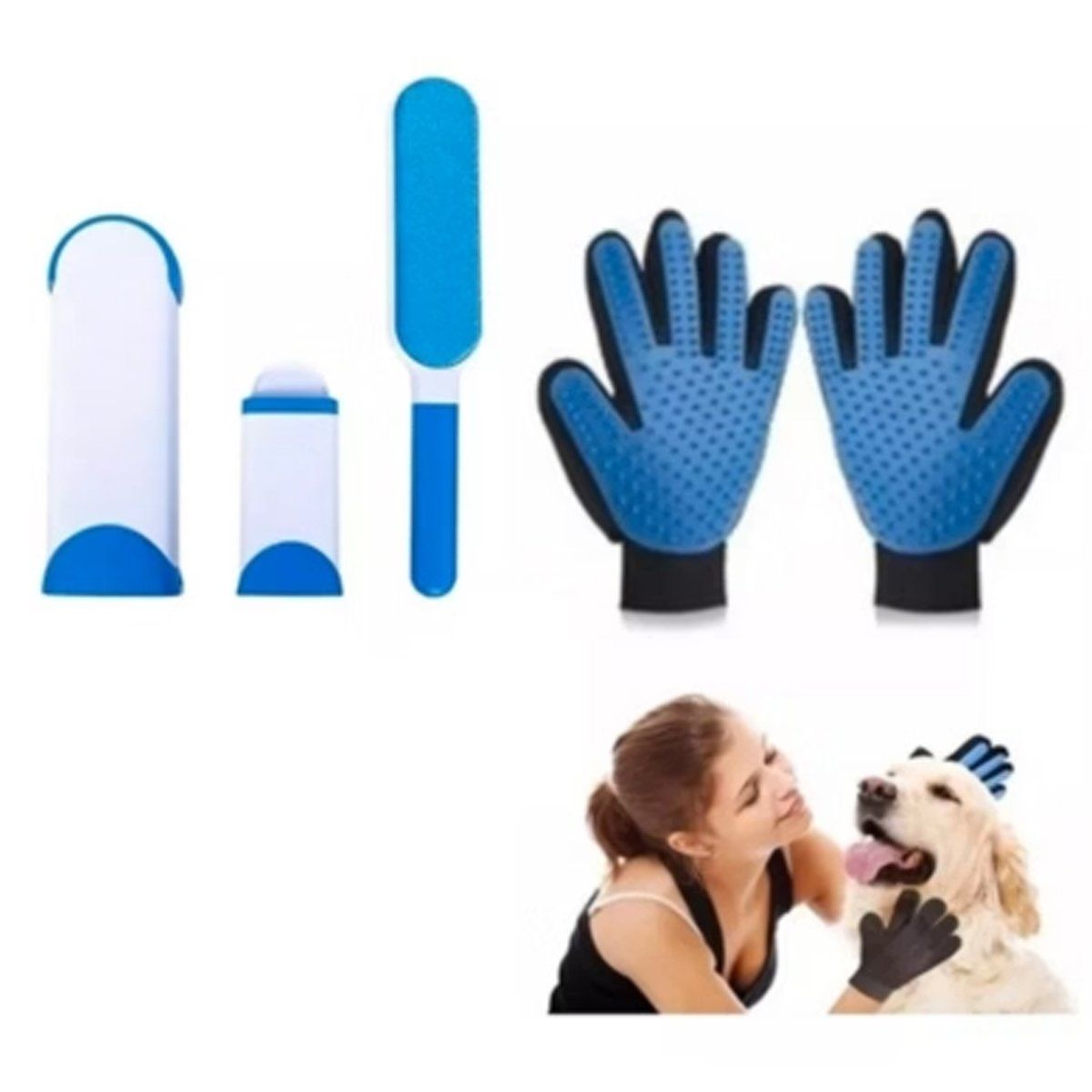 GENERICO - Pack Cepillo Quitapelusa  Guante Quitapelusa Para Mascotas.