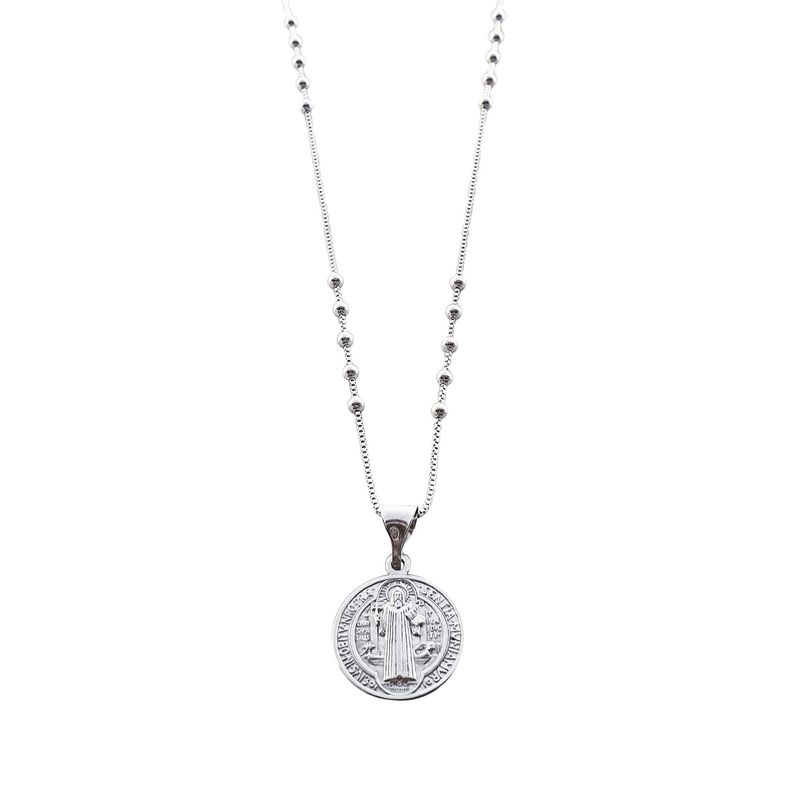 LA GARZA - Collar Plata Mujer San Benito Protector