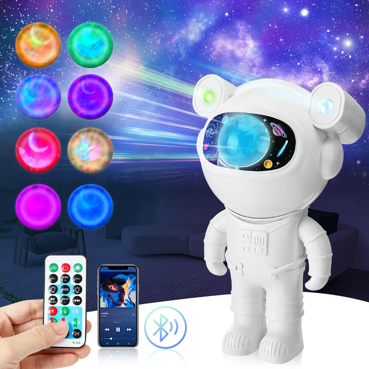 LUKOVEE - Lampara Led Astronauta De Mesa Proyector Estrellas Galaxia