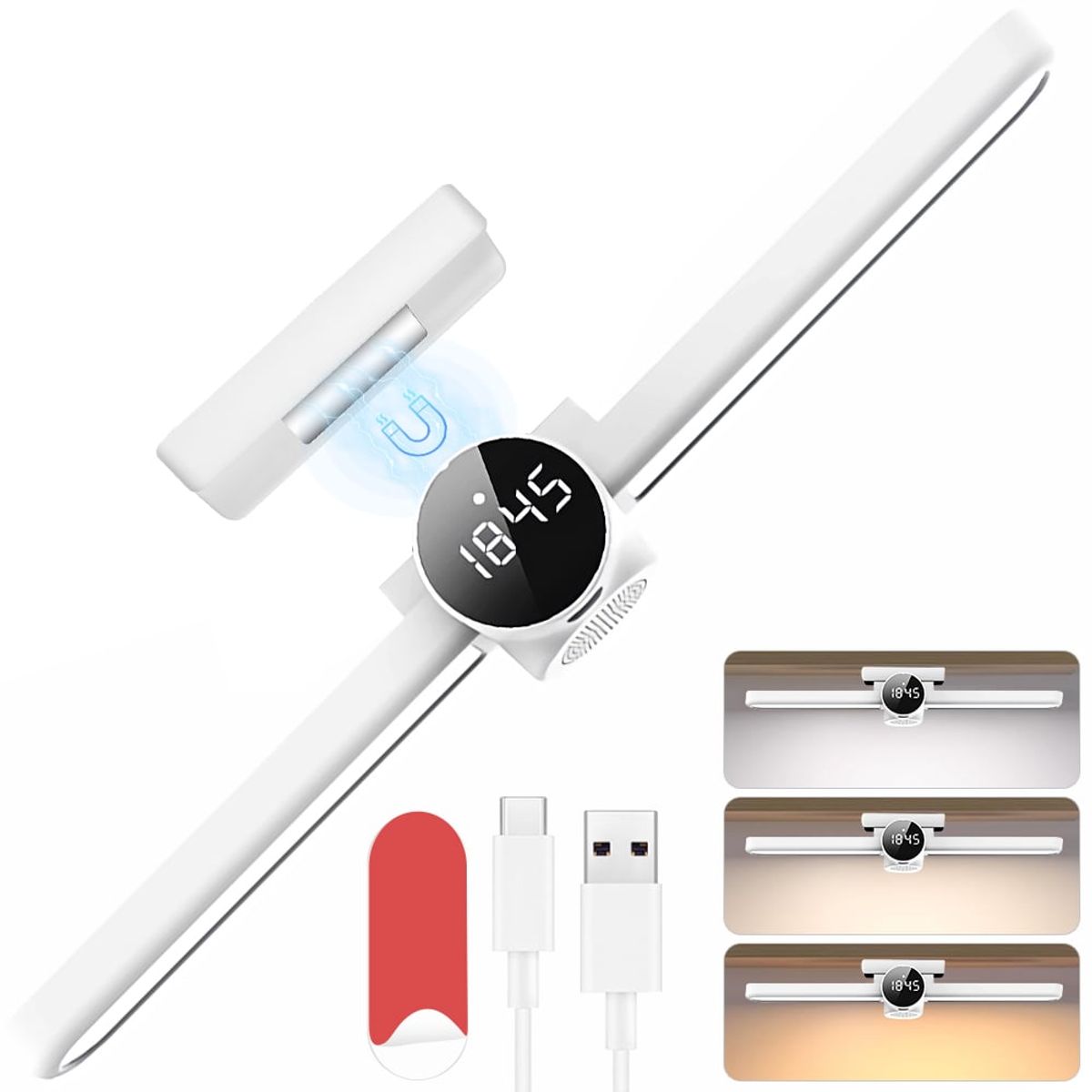 LUKOVEE - Lámpara De Escritorio Magnética De Lectura Táctil Regulación