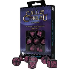 MESAJUEGO - Call of Cthulhu 7th Edition Black & magenta Dice Set