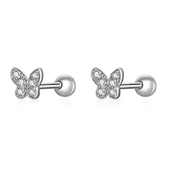 LA GARZA - Piercing Plata Aros Mujer Mariposa