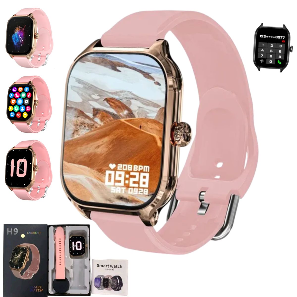 UNIVERSAL - Reloj Inteligente Smartwatch H9 Rosado