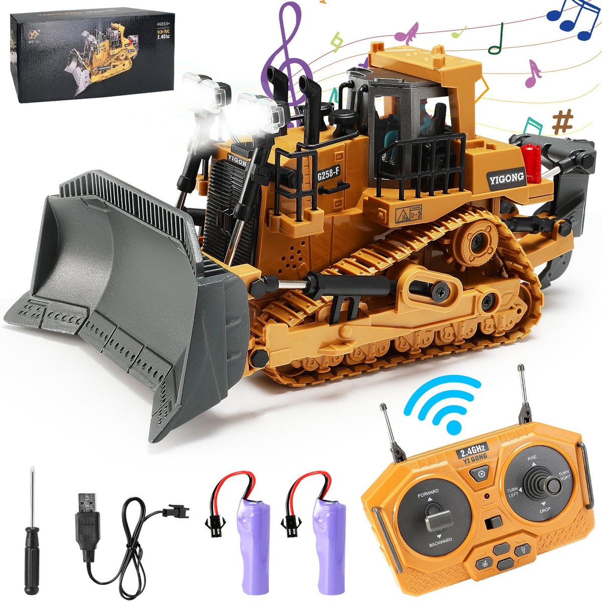 LUKOVEE - Juguetes de Excavadora Remote Control Niños