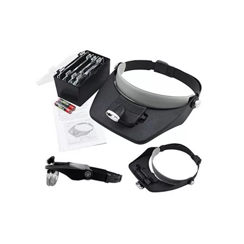 GENERICO - Lentes Visera Lupa Con Luz Led 4 Lentes Ajustables black