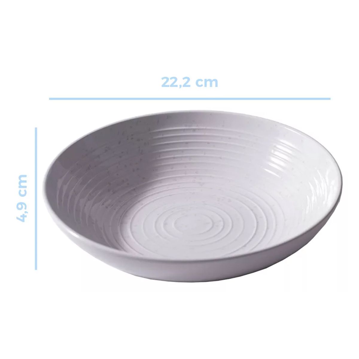 GENERICO - Plato Hondo Sopero Cerámica Relieve Círculos 222x49mm X4