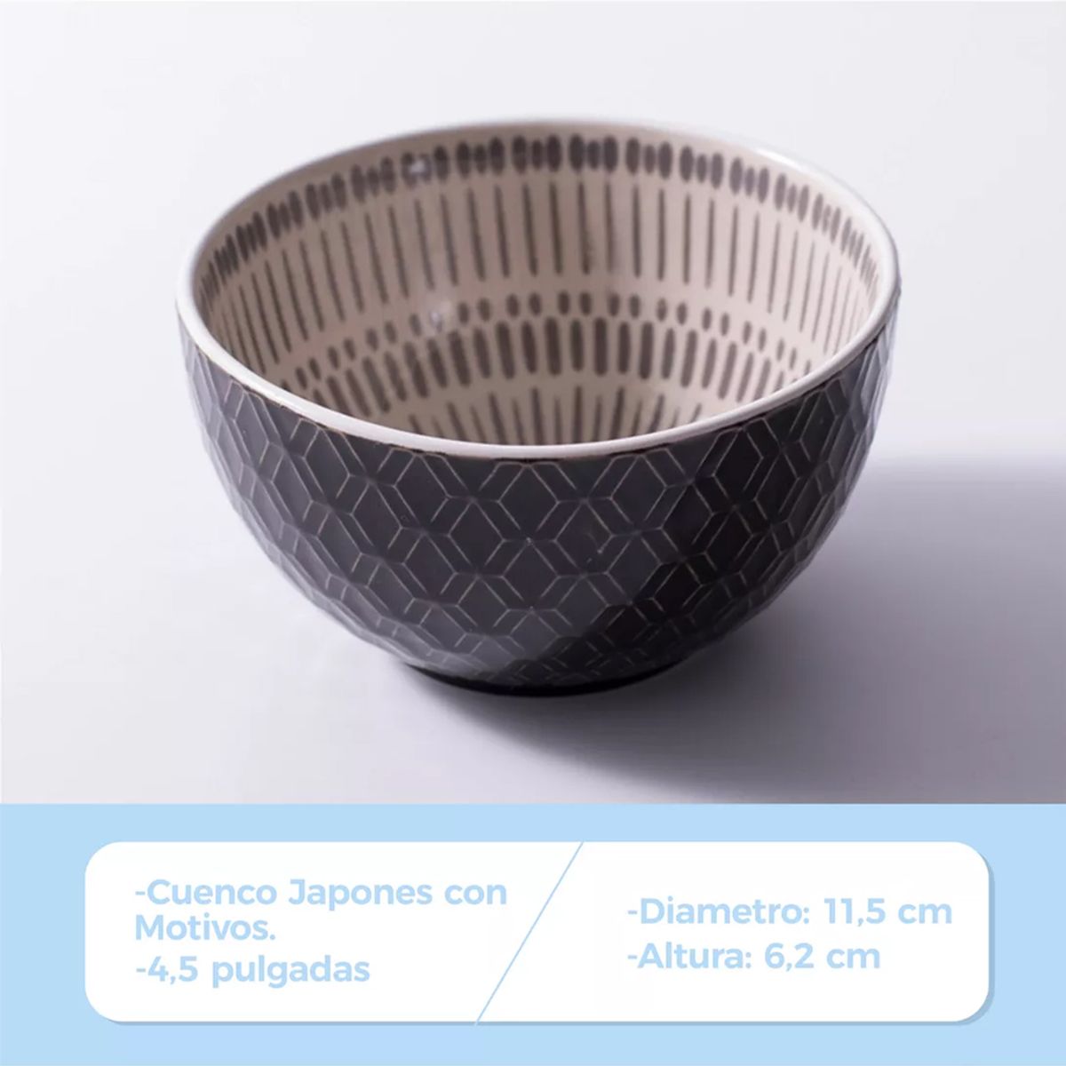 GENERICO - Tazón De Arroz Pocillo Bowl Japonés Cerámica 115x62mm X6