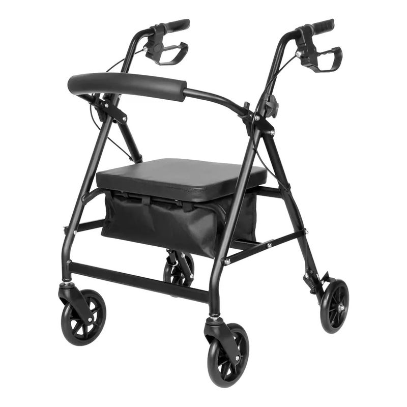 GENERICO - Andador Burrito 4 Ruedas Plegable Con Asiento Y Bolso 4002A