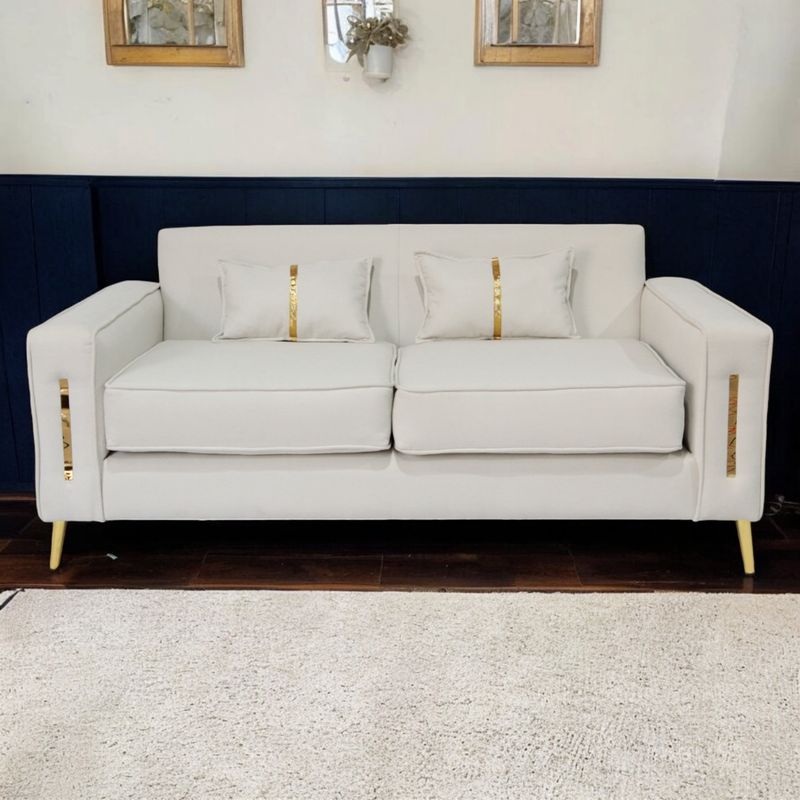 MUEBLES NEW - SOFA PARIS DOS CUERPOS BLANCO VELVET