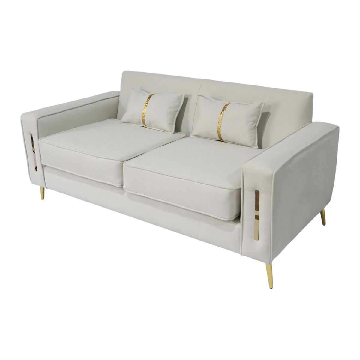 MUEBLES NEW - SOFA PARIS DOS CUERPOS BLANCO VELVET
