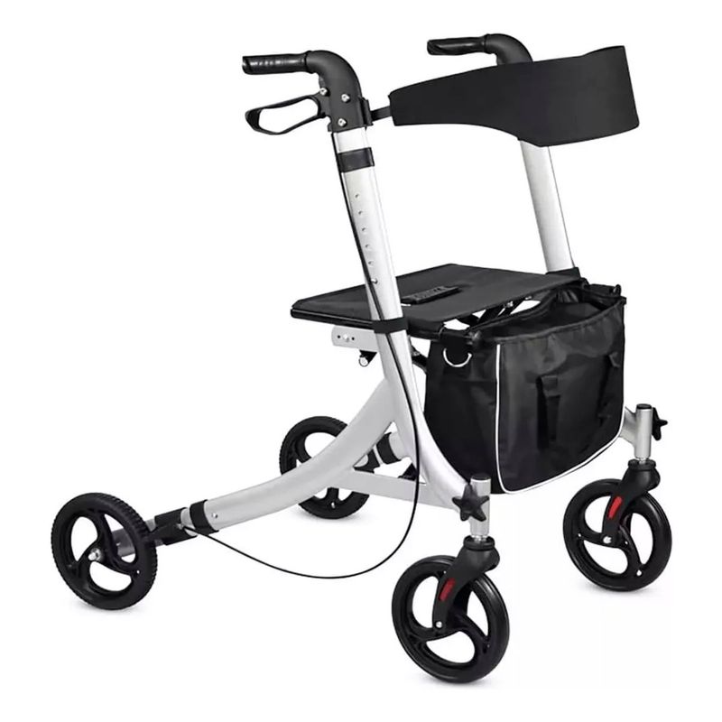 GENERICO - Andador Burrito 4 Ruedas Plegable con Asiento Adulto Mayor 1005E