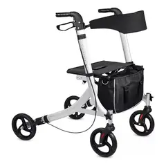 GENERICO - Andador Burrito 4 Ruedas Plegable con Asiento Adulto Mayor 1005E