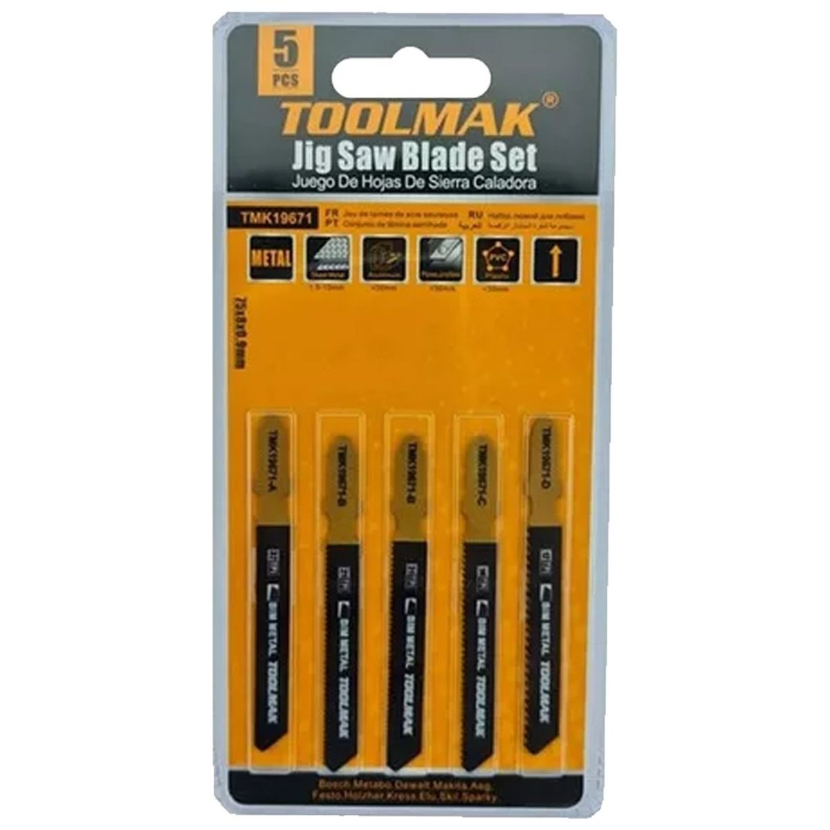 GENERICO - Set Hojas Bi Metal P Sierra Caladora 5pcs Toolmak Tmk19671