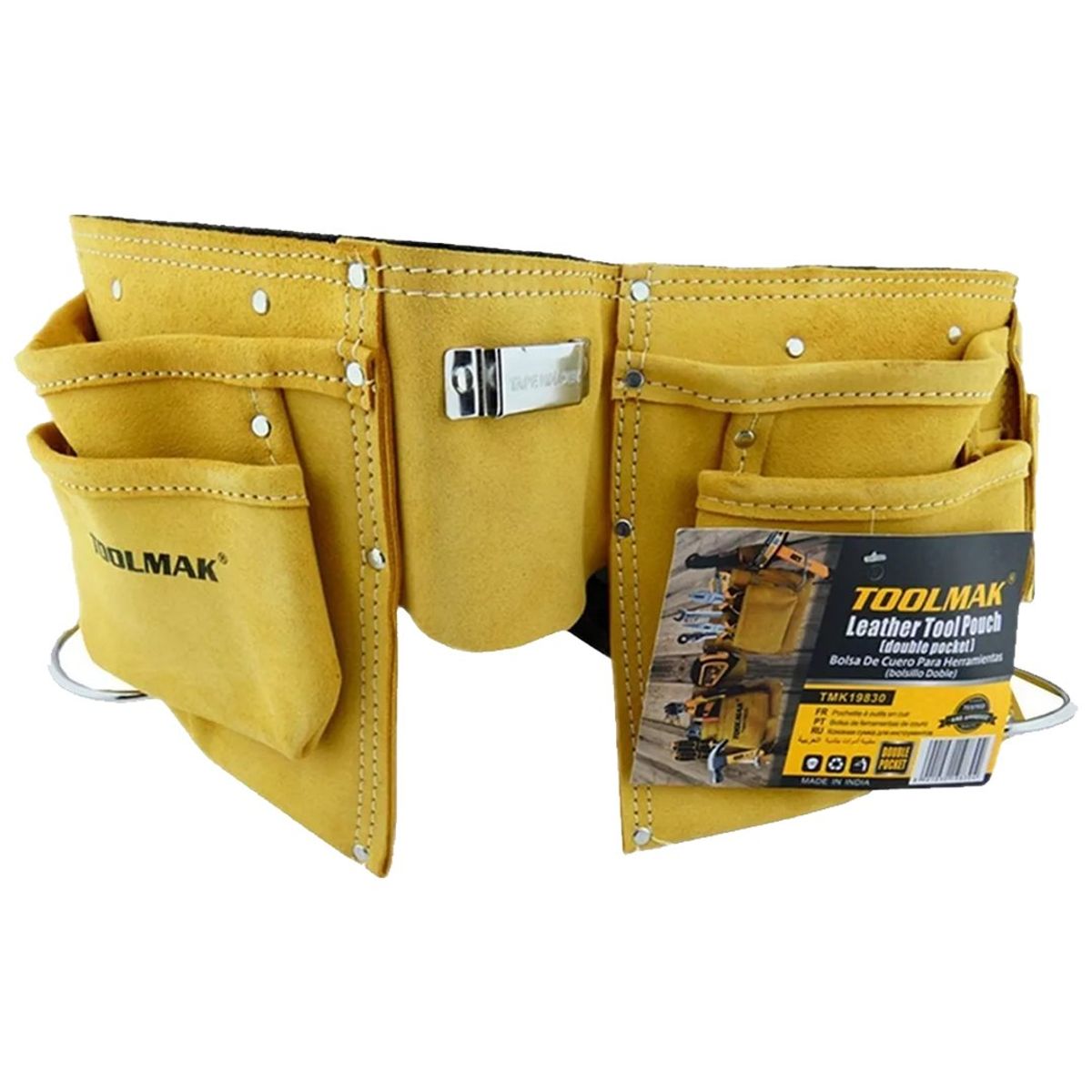 GENERICO - Coleto Carpintero De Cuero Doble Porta Herramienta Tmk19830