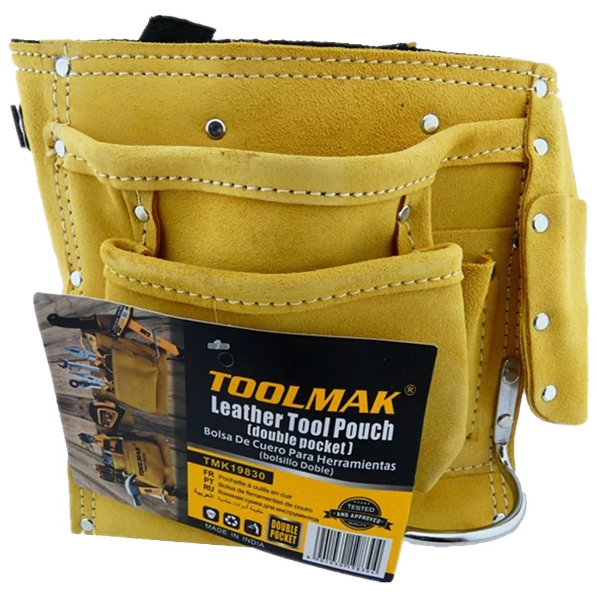 GENERICO - Coleto Carpintero De Cuero Doble Porta Herramienta Tmk19830