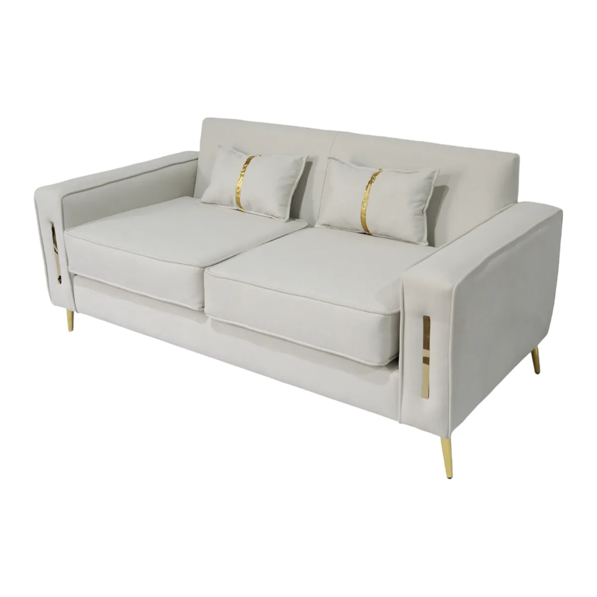 MUEBLES NEW - SOFA PARIS TRES CUERPOS BLANCO VELVET