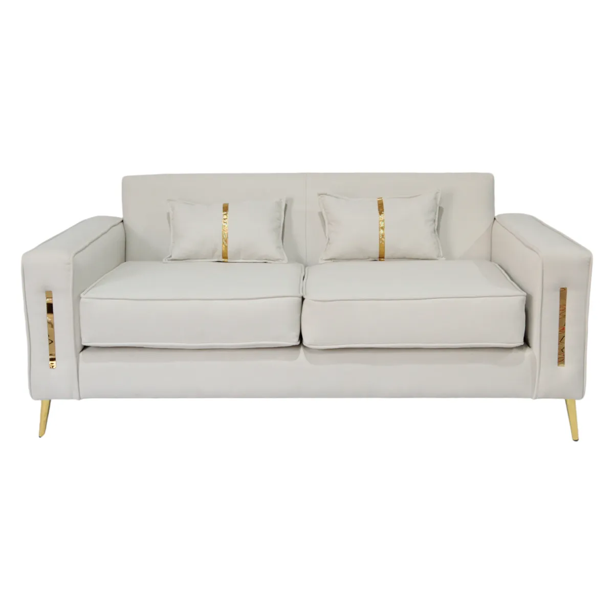 MUEBLES NEW - SOFA PARIS TRES CUERPOS BLANCO VELVET