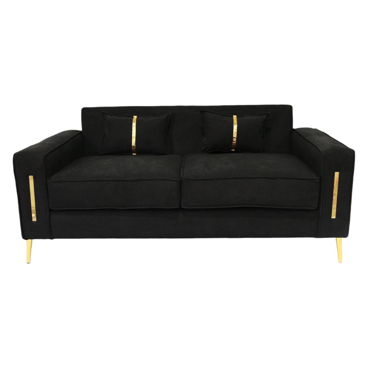 MUEBLES NEW - SOFA PARIS TRES CUERPOS NEGRO VELVET
