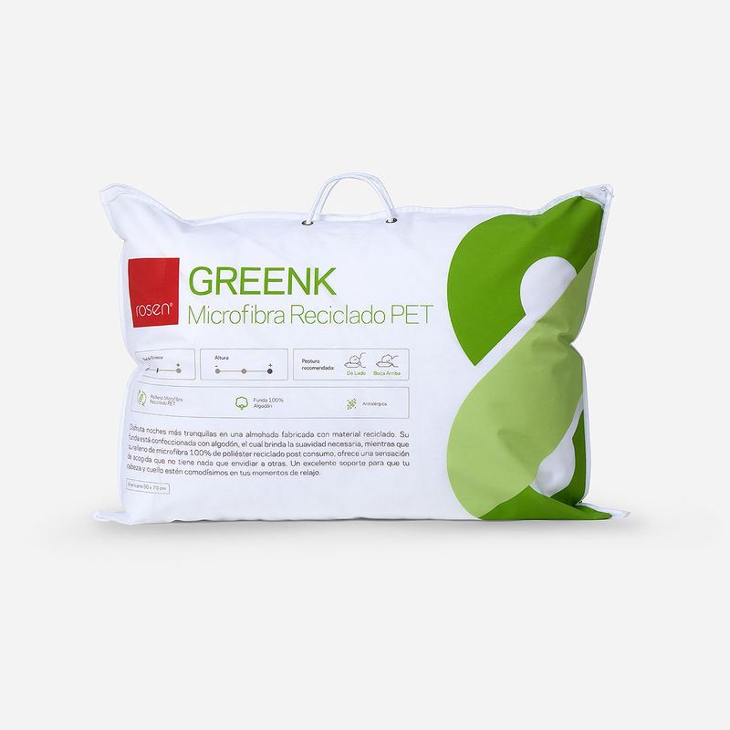 ROSEN - Almohada Rosen Microfibra Pet Greenk Americana 50x70 cm