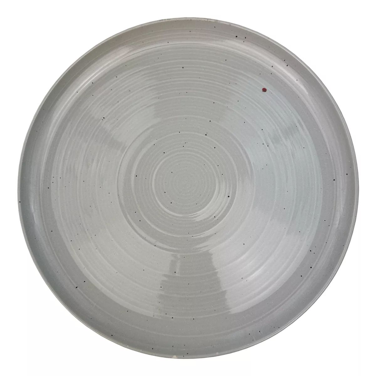 GENERICO - Plato Llano De Fondo Cerámica Gris Con Puntos 274mm X4