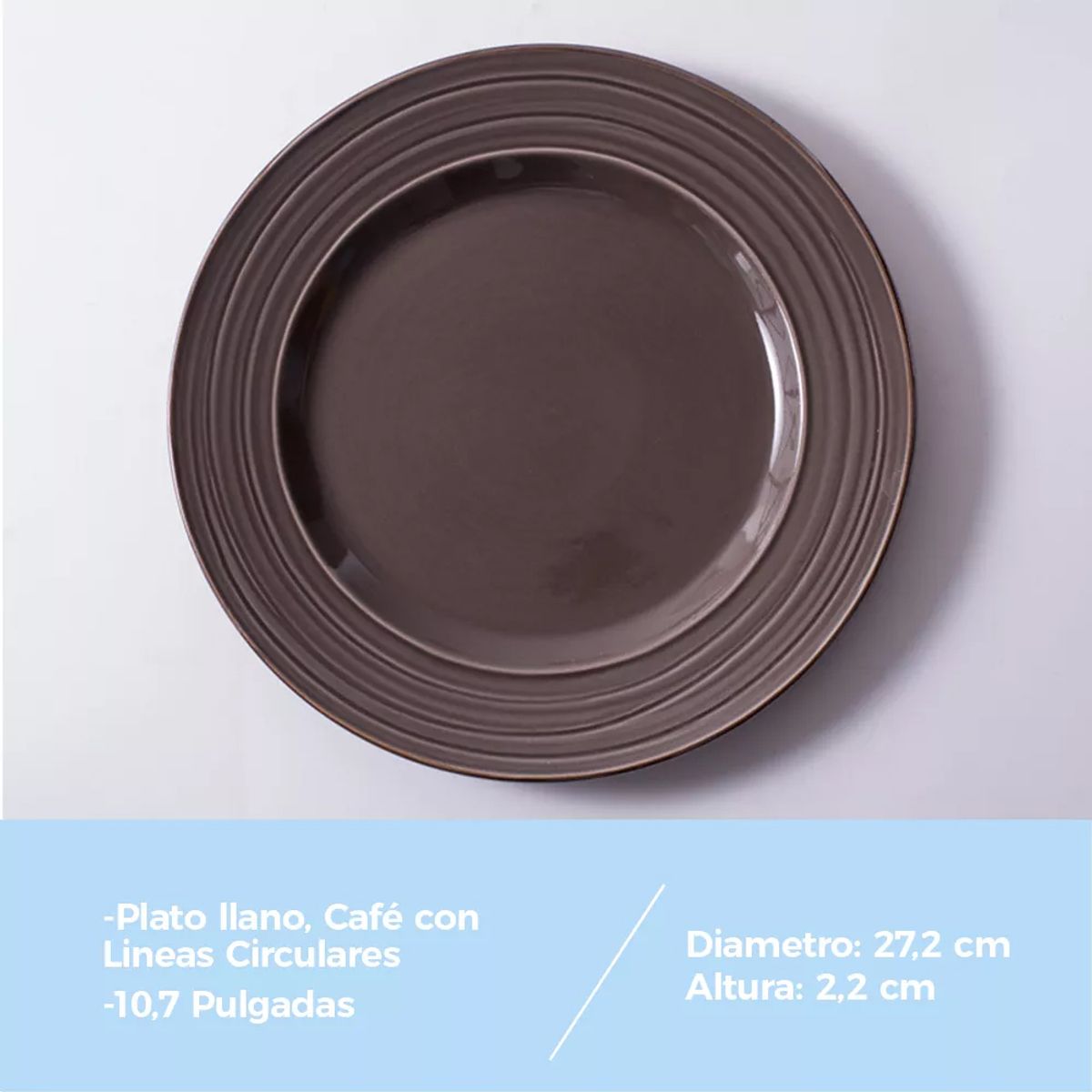 Plato Llano De Fondo Cerámica Líneas Circulares 272mm X6., marca GENERICO - Foto 2