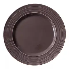 GENERICO - Plato Llano De Fondo Cerámica Líneas Circulares 272mm X6
