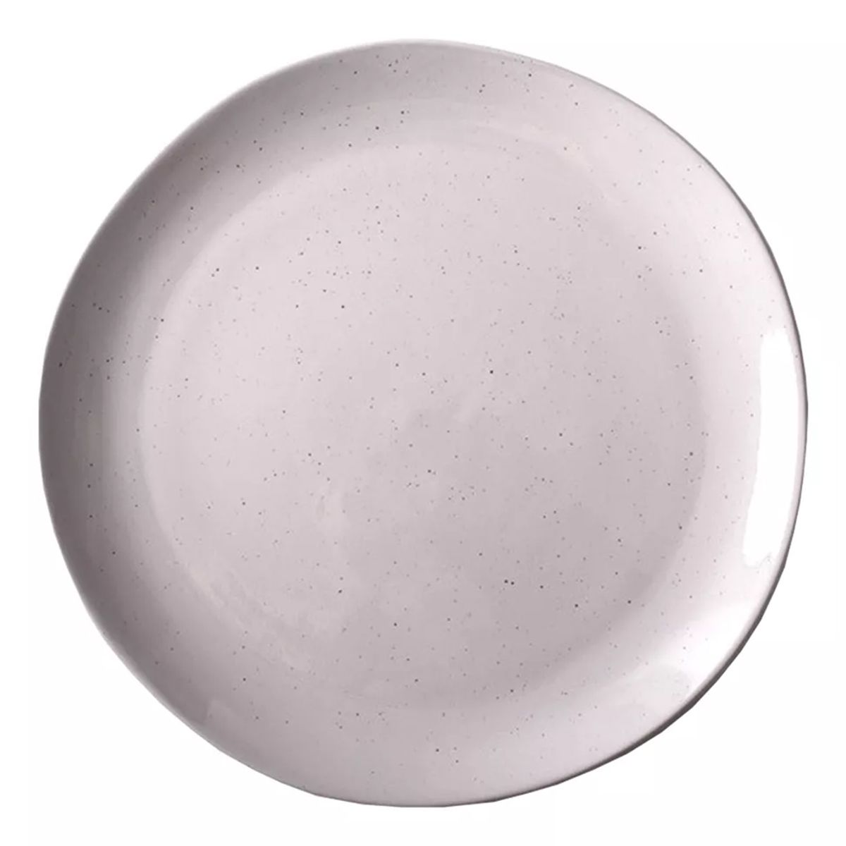 GENERICO - Plato Llano De Fondo Cerámica Blanco Con Puntos 26cm X4