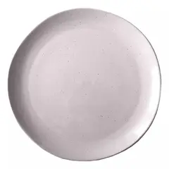GENERICO - Plato Llano De Fondo Cerámica Blanco Con Puntos 26cm X4