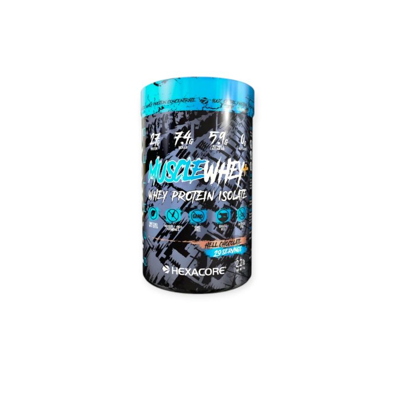 HEXACORE - PROTEINA MUSCLE WHEY 2.2 LBS 29SV CHOCOLATE - HEXACORE