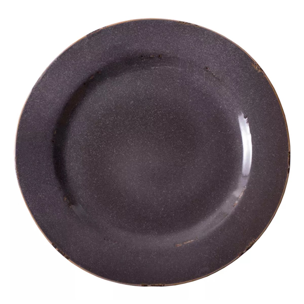 GENERICO - Plato Llano De Fondo Cerámica Café Envejecido 278mm X6