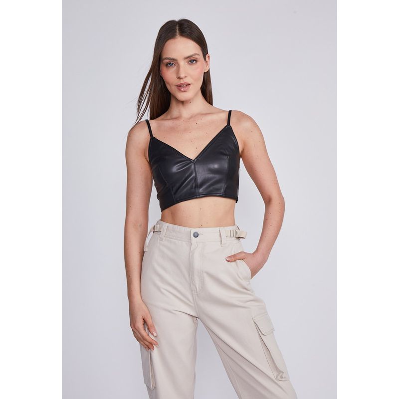 SIOUX - Peto Mujer Negro Eco Cuero Sioux