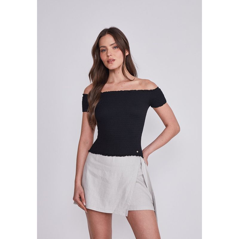 SIOUX - Polera Mujer Negro Panal Sioux