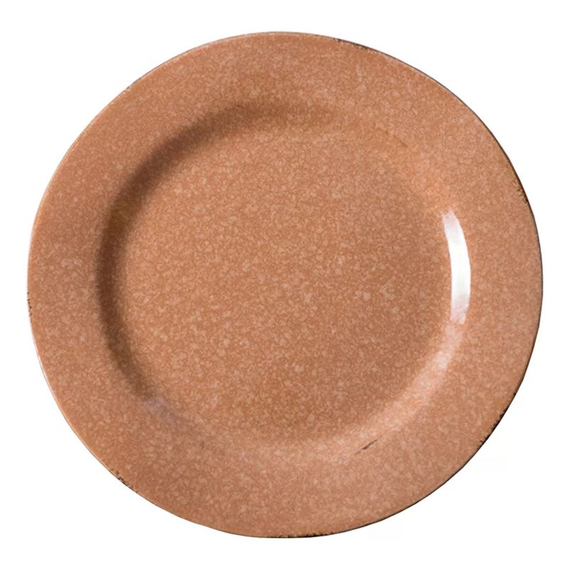 GENERICO - Plato Llano De Fondo Cerámica Naranja Con Manchas 278mm X4