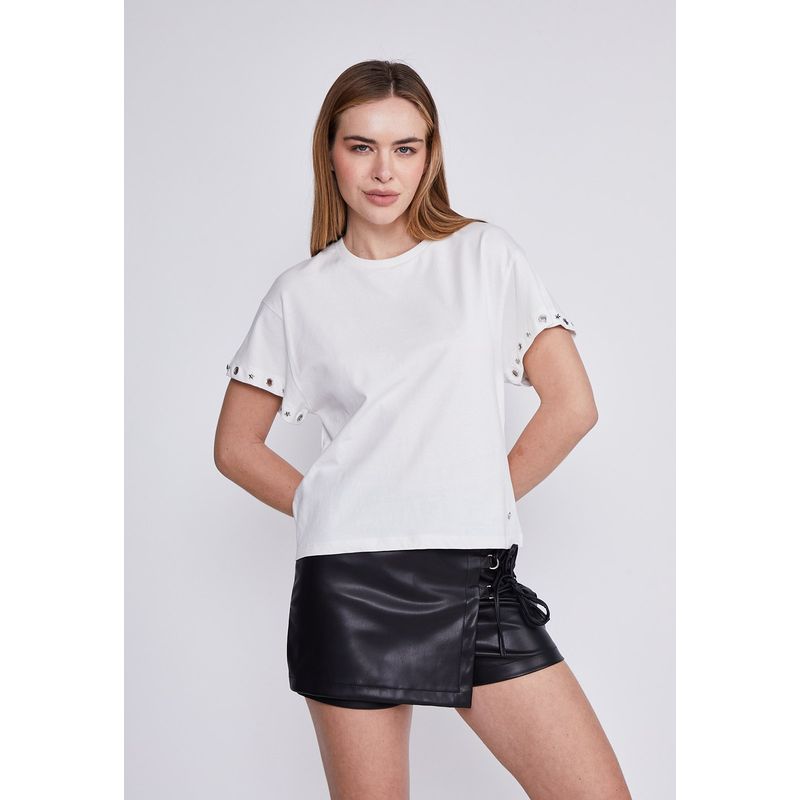 SIOUX - Polera Mujer Crudo Cuello Redondo Sioux