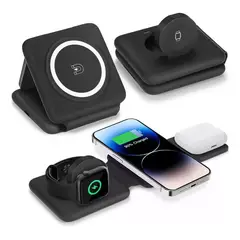 GENERICO - Cargador Inalámbrico Flexible 3 En 1 15w Para iPhone