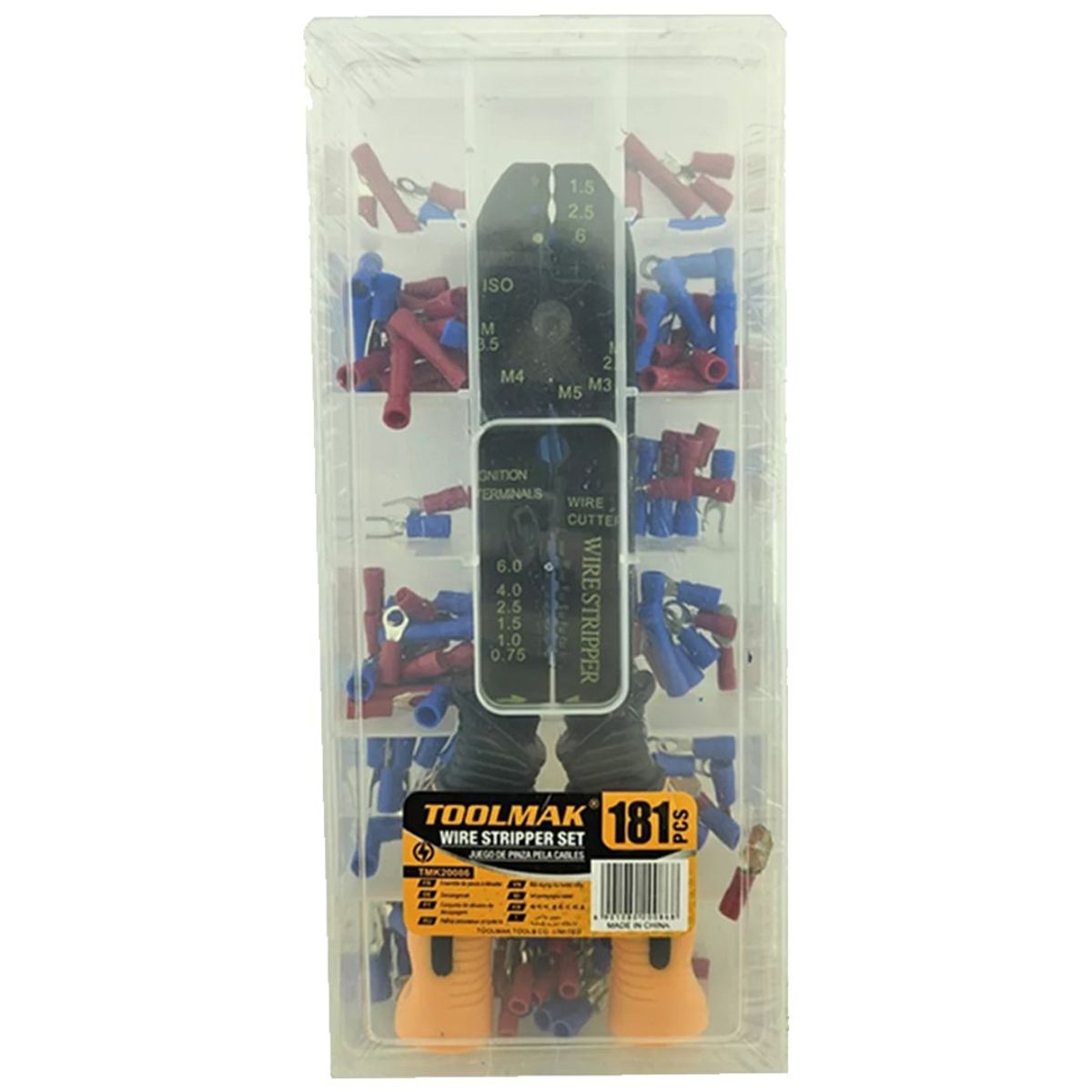 GENERICO - Kit Alicate Pinza Pelacable Con Terminales 181 Pcs Toolmak