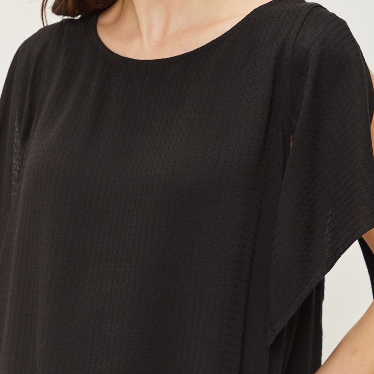 ASH - Blusa Manga Corta Negro Mujer Ash