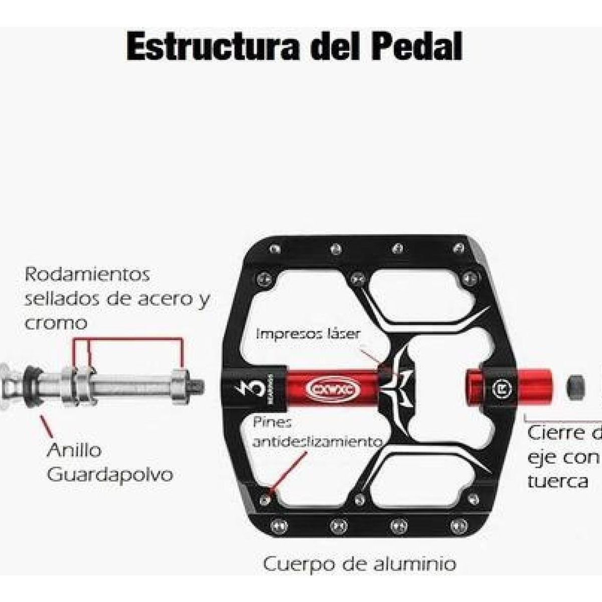 GENERICO - Pedales Plataforma Sellado Alta Calidad Mtb Enduro Downhill - Azul