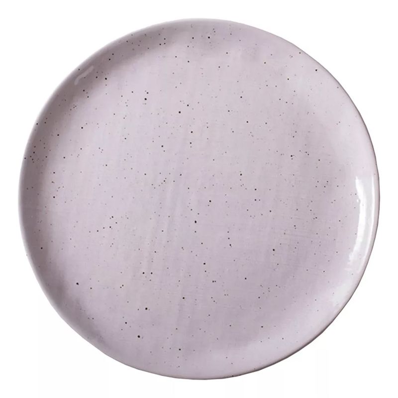 GENERICO - Plato Llano De Fondo Cerámica Con Puntos Negros 277mm X4.