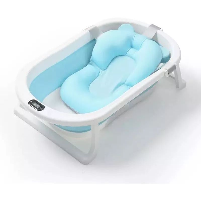 GENERICO - Bañera Plegable para Bebés con Termómetro y Cojín Importado