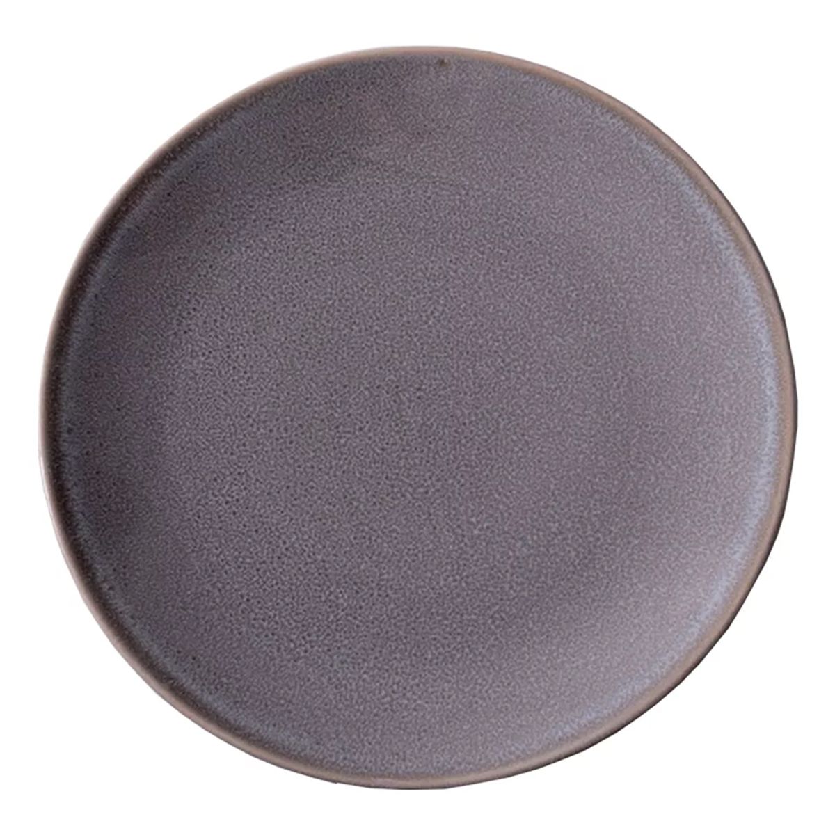 GENERICO - Plato Llano Entrada Cerámica Gris Y Borde Marrón 204mm X4