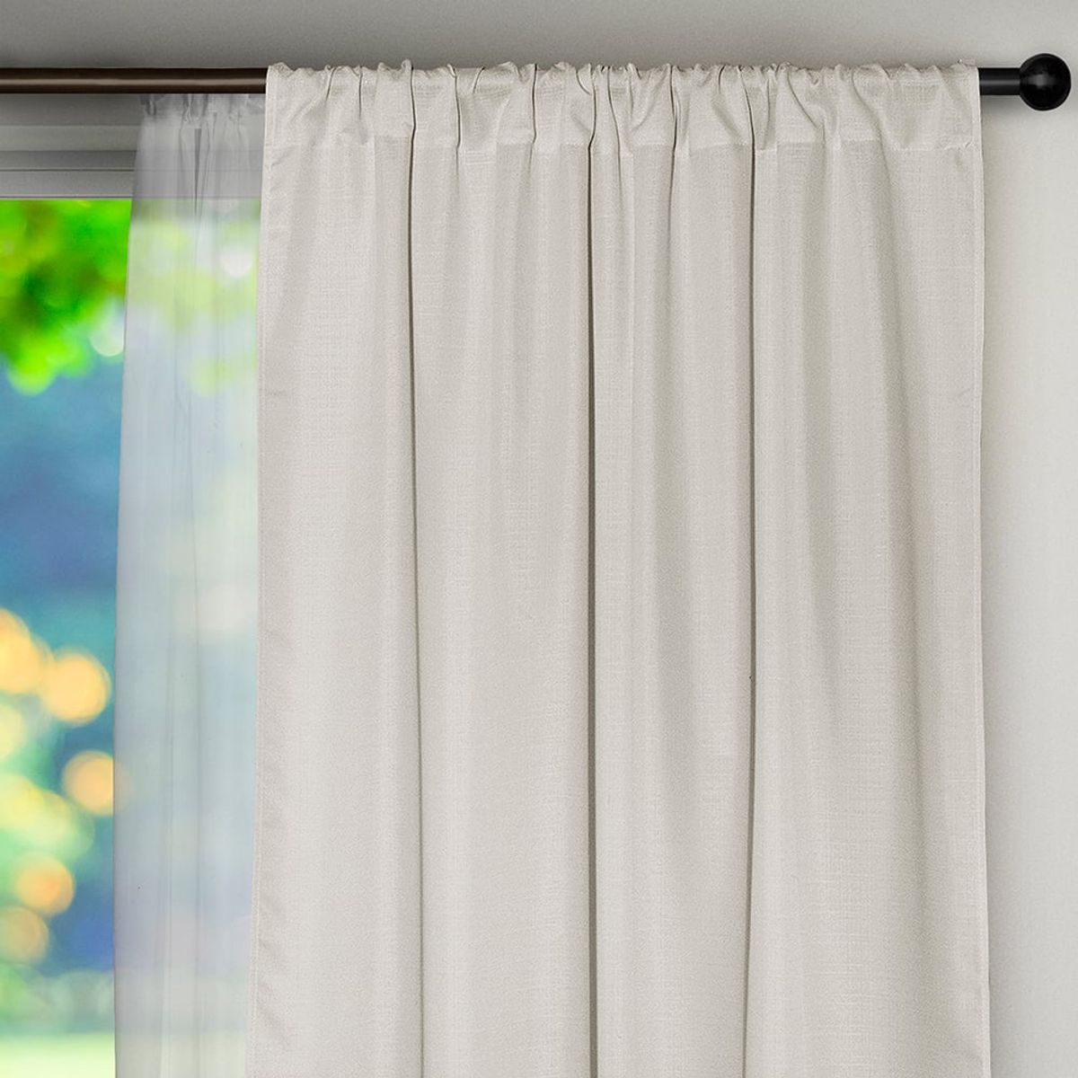 MASEL - Set cortina 8 pzas Amalia pasatubo 140x225 Crudo